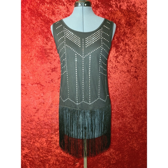 Studded Fringe Top - Picture 1 of 4